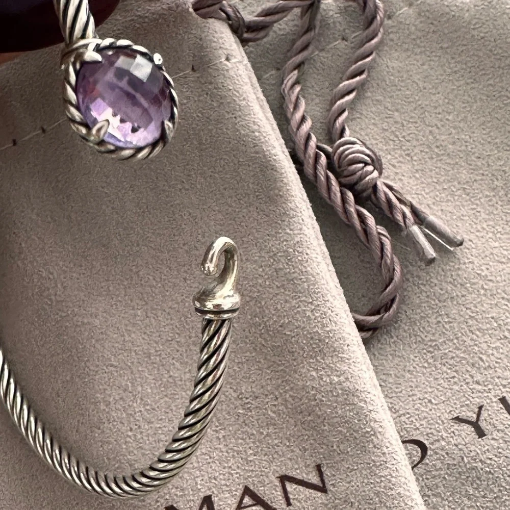 🩷David Yurman Silver Bracelet with amethyst Châtelaine Bracelet silver 925 - Picture 11 of 11